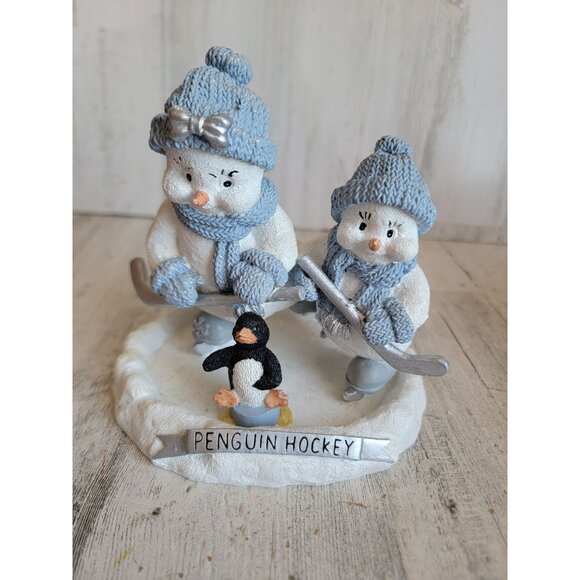 Encore Snowman Buddies penguin hockey collectible Xmas home decor figure - Picture 7 of 8